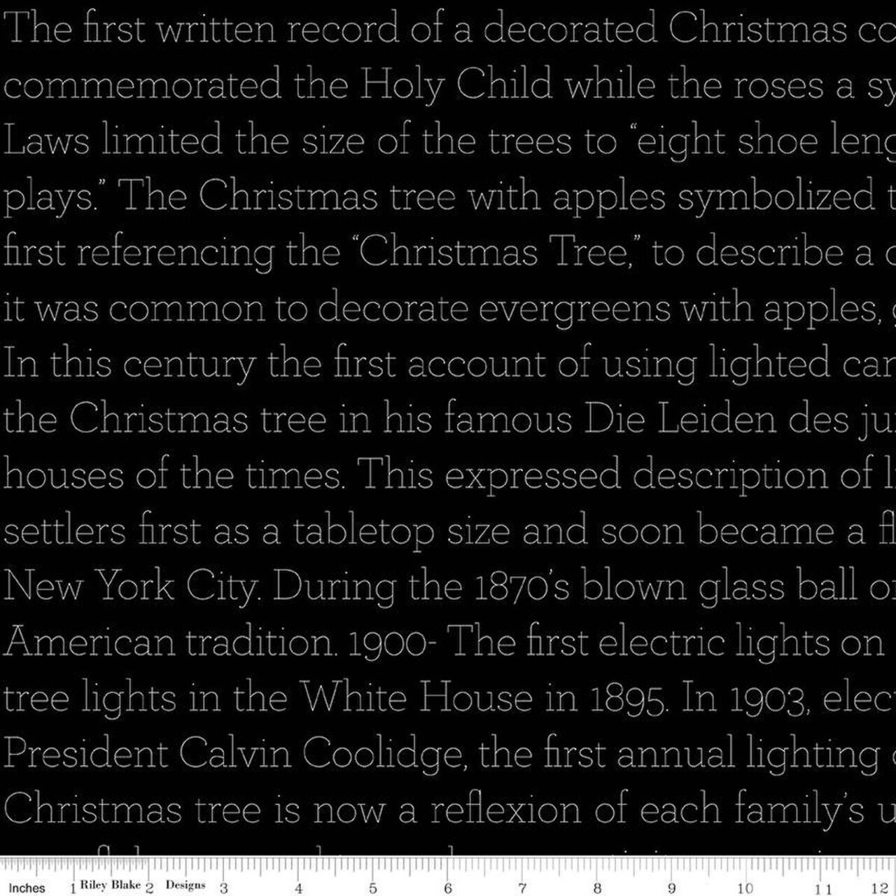 History of the Tree in Black (c16291-black) | Classic Christmas | J Wecker Frisch | Riley Blake